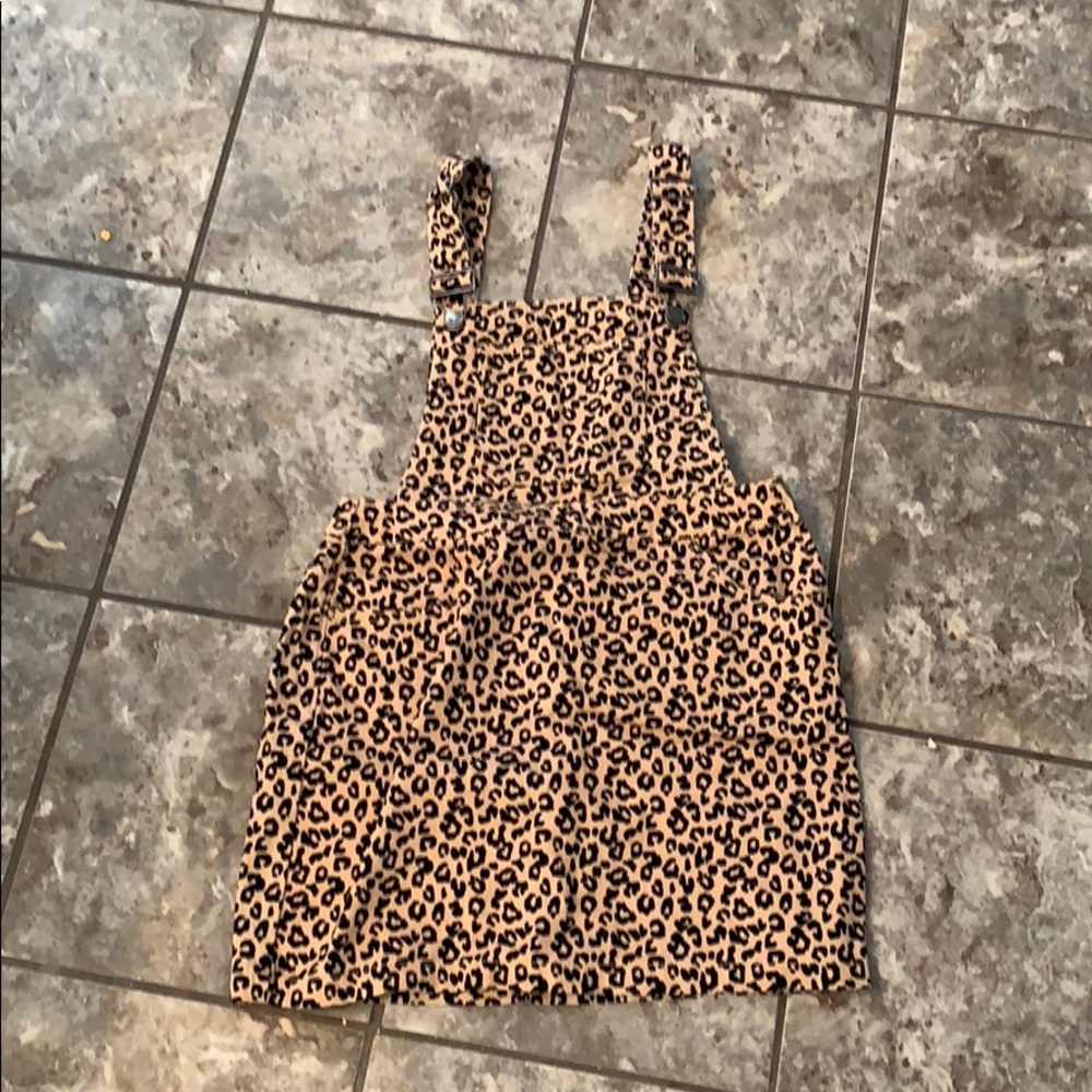 Brand new animal print skirt overalls